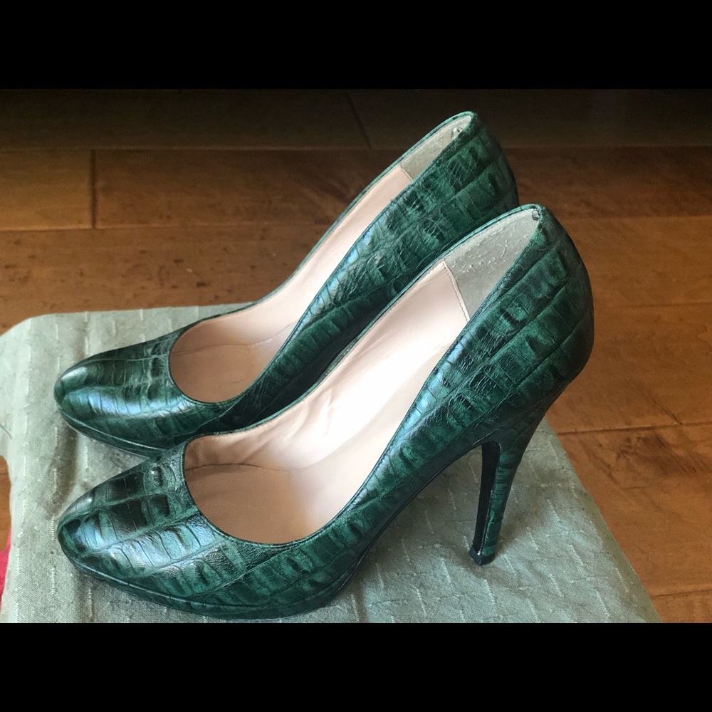 Claudia Ciuti Green Snake Skin Shoes Size 8M